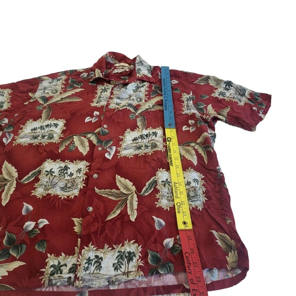 Campia Moda Men's Hawaiian Shirt Red Tropical Print XL